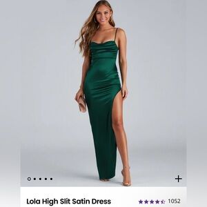 Lola High Slit Satin Dress